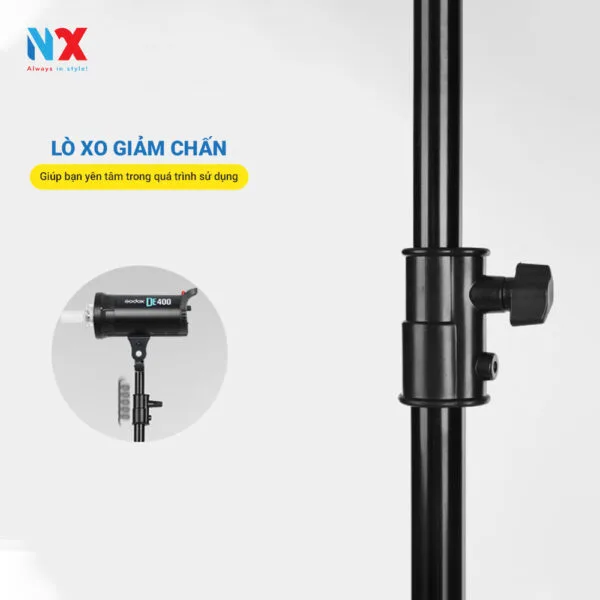 Chân đèn cao 2.8m hợp kim nhôm - gắn đèn livestream, softbox chụp hình, đèn flash, máy ảnh
