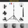 Chân đèn cao 2.8m hợp kim nhôm - gắn đèn livestream, softbox chụp hình, đèn flash, máy ảnh