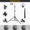 Chân đèn cao 2.8m hợp kim nhôm - gắn đèn livestream, softbox chụp hình, đèn flash, máy ảnh