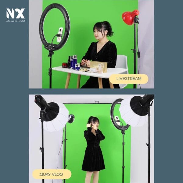 Bộ khung phông xanh tách nền di động kích thước 1.5x2m