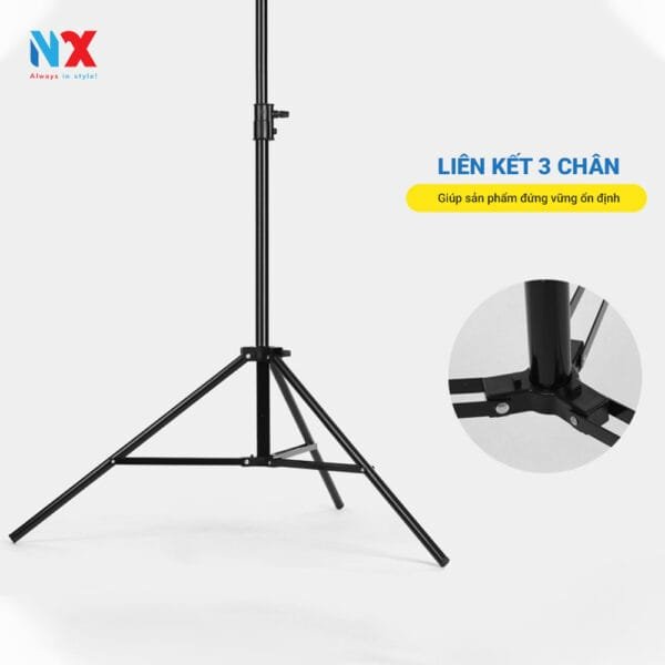 Chân đèn cao 2.8m hợp kim nhôm - gắn đèn livestream, softbox chụp hình, đèn flash, máy ảnh