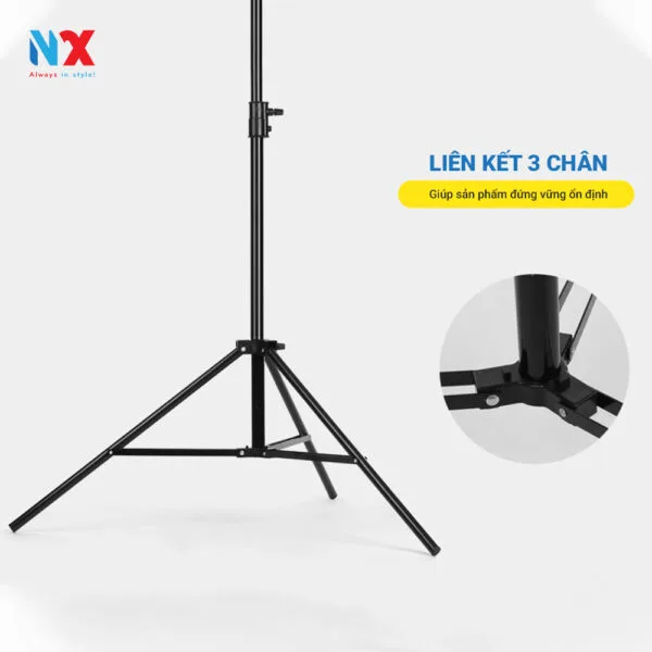 Chân đèn cao 2.8m hợp kim nhôm - gắn đèn livestream, softbox chụp hình, đèn flash, máy ảnh