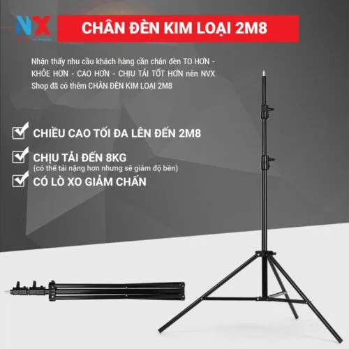 chân đèn chụp ảnh cao 2.8m
