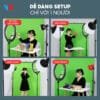 Bộ khung phông xanh tách nền di động kích thước 1.5x2m