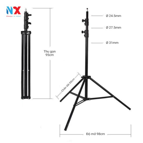 1 copy 6 Chân đèn cao 2.8m hợp kim nhôm