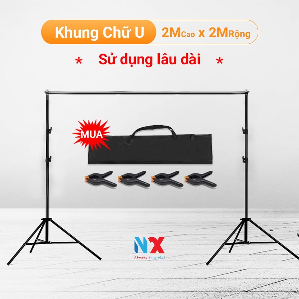 Bộ khung phông xanh tách nền di động kích thước 1.5x2m