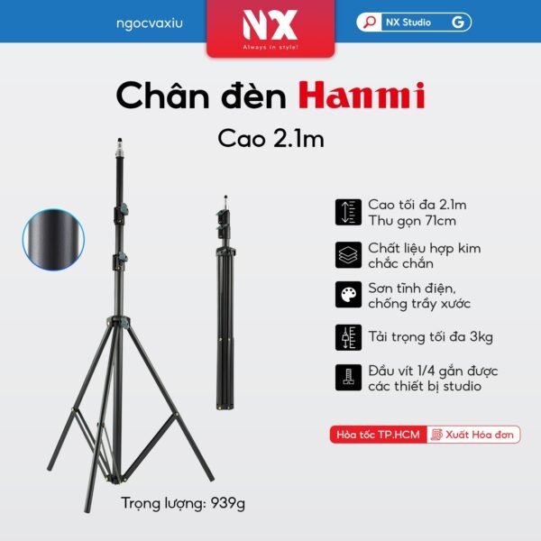Chân đèn cao 2.1m hợp kim nhôm