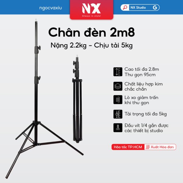 Chân Đèn 2m8 Chân đèn cao 2.8m hợp kim nhôm