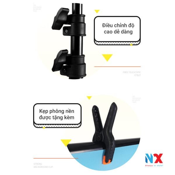 Khung giá treo phông nền chữ T dùng trong studio nhiều kích thước