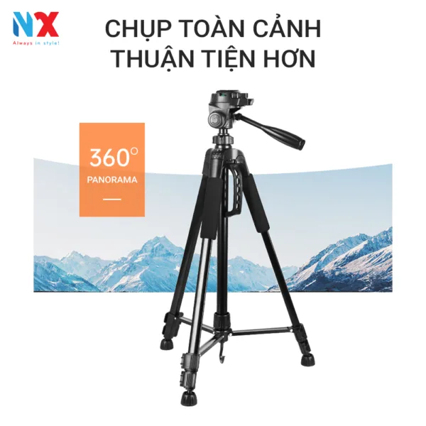 Tripod máy ảnh, điện thoại 3570 chất liệu hợp kim chắc chắn, cao 1m7