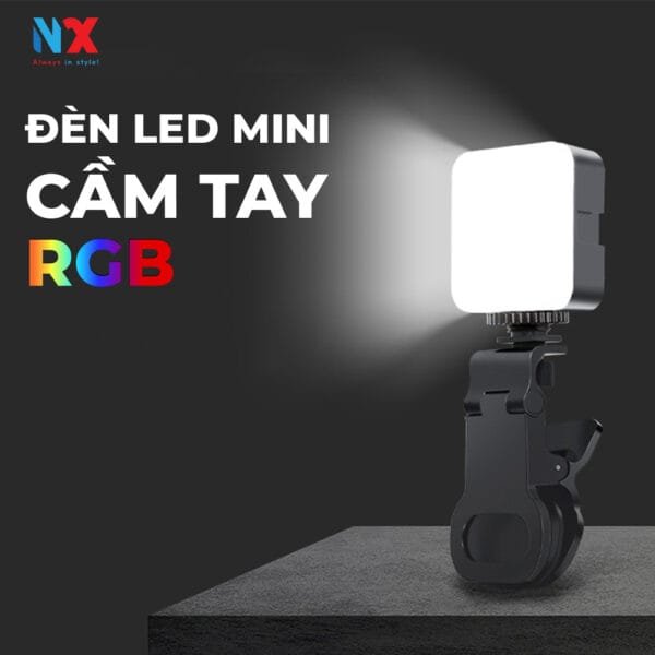 Đèn LED mini cầm tay, đèn gắn máy ảnh VL-84R RGB, đèn nhiều màu sắc, nhiều chế độ sáng