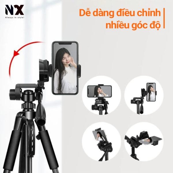 Tripod máy ảnh, điện thoại 3570 chất liệu hợp kim chắc chắn, cao 1m7