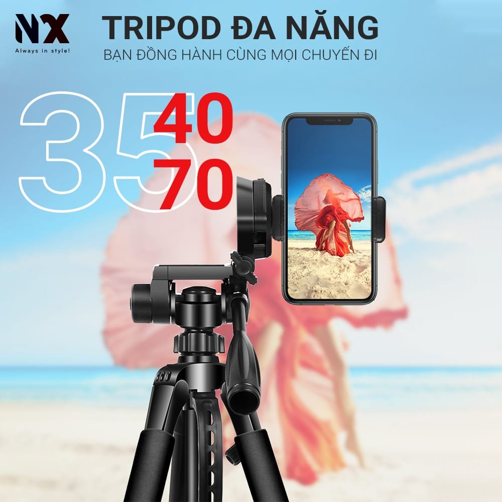 Tripod máy ảnh, điện thoại 3570 chất liệu hợp kim chắc chắn, cao 1m7