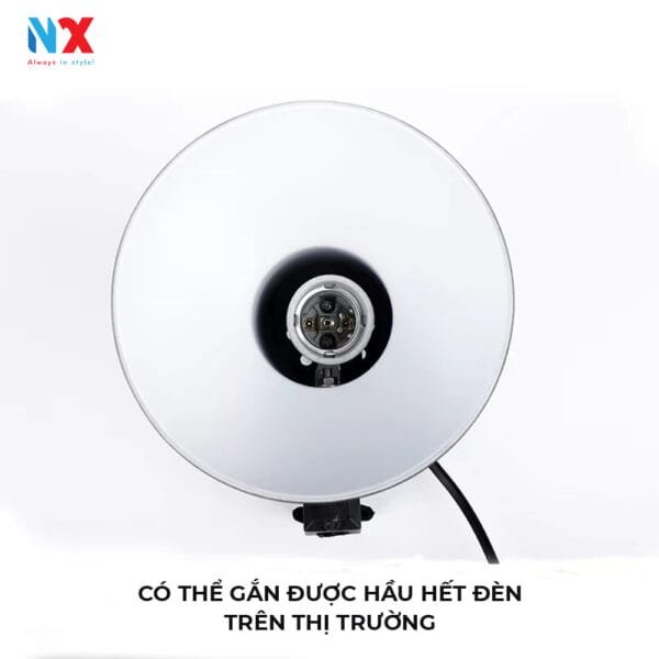 Chóa gắn bóng đèn studio ren e27 có thể gắn được hầu hết bóng đèn