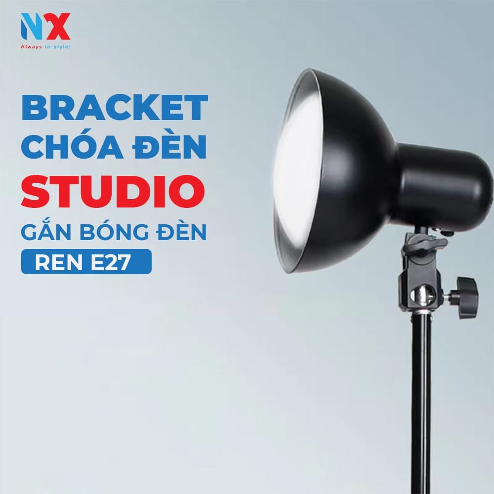 Chóa gắn bóng đèn studio ren e27 có thể gắn được hầu hết bóng đèn