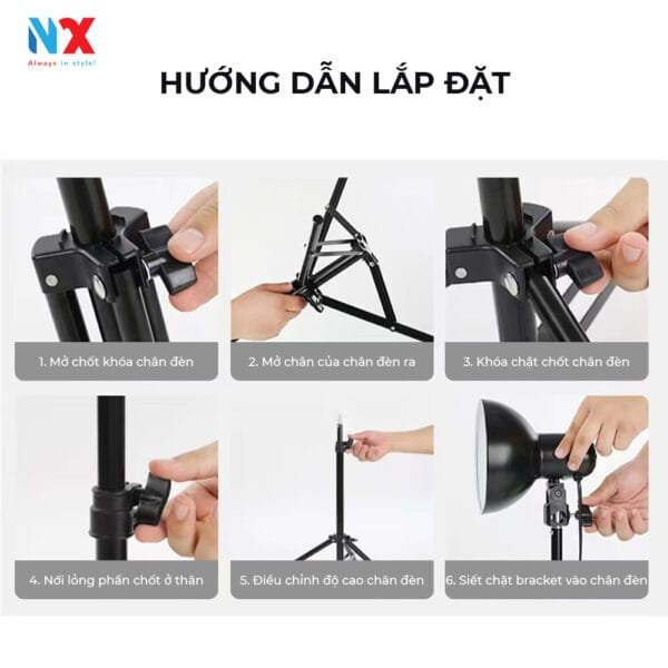 Chóa gắn bóng đèn studio ren e27 có thể gắn được hầu hết bóng đèn