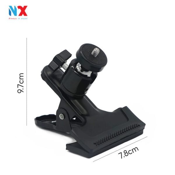 Kẹp kim loại đầu bi xoay 360 độ, kẹp được phông nền, đèn live, điện thoại, khung treo