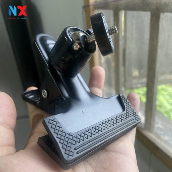 Kẹp kim loại đầu bi xoay 360 độ, kẹp được phông nền, đèn live, điện thoại, khung treo