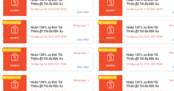 Các sàn thường mại điện tử thường có nhiều voucher giảm giá vào ngày sale