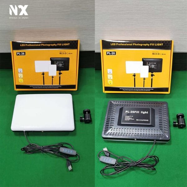 Den led 10 inch copy 9 Đèn led 10 inch chụp ảnh, livestream USB, 3 chế độ màu, điều chỉnh cường độ sáng PL-26