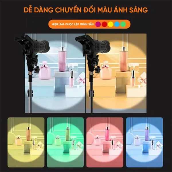 FSD 168 copy 8 Đèn Spotlight FSD-168 ánh sáng hội tụ, chiếu sáng chụp ảnh, quay phim với nhiều chế độ ánh sáng