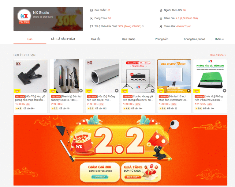 Trang Shopee NX Studio