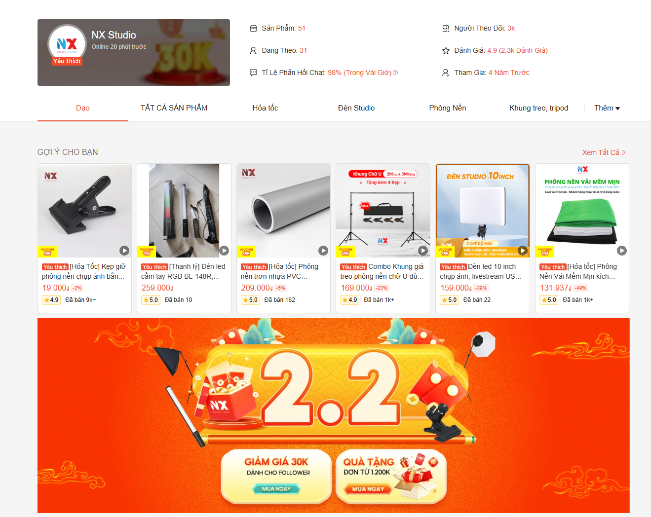 Trang Shopee NX Studio