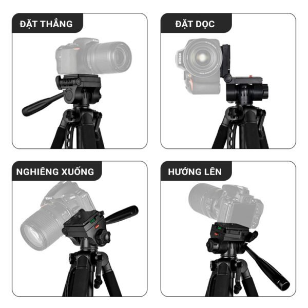 Tripod F-680T Cao 1m8 dùng cho máy ảnh chuyên nghiệp