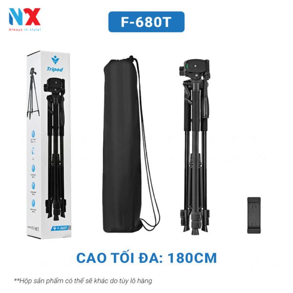 Tripod F-680T Cao 1m8 dùng cho máy ảnh chuyên nghiệp