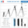 Tripod F-3670T Cao 1m7 dùng cho máy ảnh, điện thoại