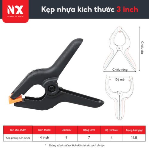 3 inch Kẹp nhựa kích thước nhỏ xinh 3 inch