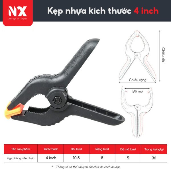 4 inch Kẹp nhựa kích thước trung bình 4 inch