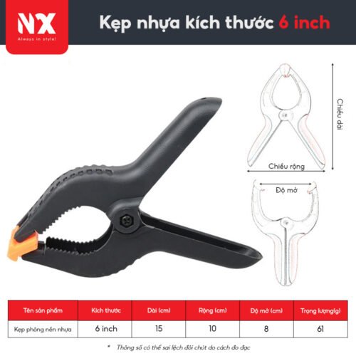 6 inch Kẹp nhựa kích thước siêu lớn 6 inch