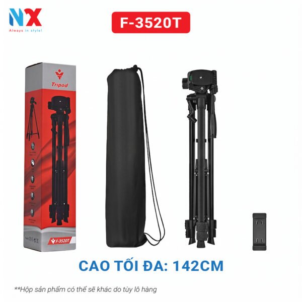 Phan Loai F3520T Tripod F-3520T Cao 1m42 dùng cho máy ảnh, điện thoại